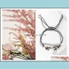 Charm Bracelets Natural Stone Handwoven Bracelet Boho Jewelry Beaded Ladies Mens Link Wrist Stretch Chain Set Drop Delivery Dhjlt