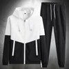 Survêtements pour hommes Vêtements de sport pour hommes Survêtement léger Sweat à capuche et pantalon Ensemble Hommes Vêtements d'entraînement Sweatsuit 2 pièces Mode RespirantMen's