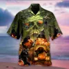 Camisas casuales para hombres Nuevas camisas hawaianas Camisas de dibujos animados con botones de manga corta de Halloween Camisas de verano de gran tamaño para hombres y mujeres Z0224