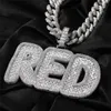 Anpassat brödbrev Hip Hop Zircon Pendant Diamond Alphabet Namn Necklace Gold Silver Plated Solid Back Smycken