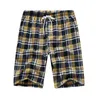 Mäns shorts Plaid tryck Män kort avslappnad fitness kroppsbyggande kläder ficka sportbyxor Pantalon Corto Hombre Verano#G3