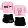 Pantalons deux pièces pour femmes Stray Kids Survêtement Femmes Ensemble SKZ Noeasy Deux Pièces Ensemble Coton Haut Sexy Taille Moyenne Shorts Kpop Lady Fitness Sportsuits D'été 230228