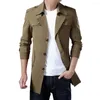 Men's Jackets Fashion Men's Woolen Coats Solid Color Single Breasted Lapel Long Coat For Men Casual Overcoat Trench Chaquetas