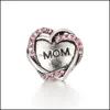 car dvr Altri componenti Hq Bottone a pressione Gioielli Colorf Strass Love Mom Heart 18Mm 20Mm Bottoni automatici in metallo Fit Bracciale Bangle Noosa Za0 Dhh0K