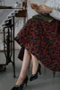 Kjolar Lynettes chinoiserie vår sommar original design kvinnor franska vintage blommigt tryck jacquard empire a-line