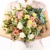 Decorative Flowers 5pc/lot Artificial Flower Italian Curling Rose Silk Bouquet Wedding Shooting Props Fake Home Decoration