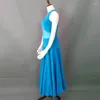 Stage Wear Robe de bal standard rouge Costume de danse flamenco espagnole Valse viennoise Bleu