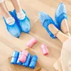 100 disposable thickened plastic breathable shoe covers PE waterproof and anti-slip shoe covers P