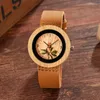 Wristwatches Creative Wooden Watch Men Ostrich Deer Wristwatch Imitation Imitate Wood Case Couple Quartz Soft Leather Strap Women Lover