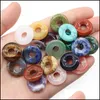 CAR DVR CHARMS 18mm Nostalgic Lucky Buckle Reiki Healing Rose Pink Quartz Lapis Stone Chakra Pendant For Smycken Making GoGo Donut Wholesale DHWFI