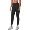 Pantaloni leggings estivi per yoga a vita alta allineati designer in tinta unita da donna Abbigliamento da palestra Elastico Fitness Sport Lady collant completo completo 50lC #