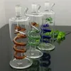 Rökningstillbehör Färgade spiral Tap Glas Cigarettkokare Glas vatten Hosah Handtagsrör