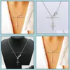Pendant Necklaces New Fashion Infinity Cross Party Event 925 Sier Plated Chain Elegant Jewelry For Women Ladies Drop Deliver Dhdzo