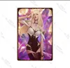 Cartoon Anime Metal Painting Sexy Girl Metal Posters Decor Metal Tin Sign Sexy Nude Game Girl Metal Wall Plates for Pub Bar Man Cave 30X20cm W03