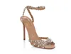 Nom de marque Femmes Gladiator Design Sandales Chaussures PVC Strappy Design Tequila Sandal Crystal Embellissements Bridal Wedding Party Lady Talons Hauts