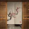 Cortina chinesa tinta ameixa Blossom Door Partion Momba alpendre pendurado japonês Noren