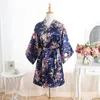 2023 Roupas étnicas Noivas Casamento Sleepwear Casual Robe Bathrown Women Ginástica curta Vestido de noiva Floral Bridal Bridesmaid Vestido tradicional de Cheongsam