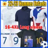 Xxxl 4xl 22 23 Franse voetbaltruien 2022 2023 Mbappe Benzema Dembele tchouameni griezmann fans speler versie voetbaluniformen dame vrouwelijke mannen kinderkits shirts