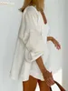 Damen Zweiteilige Hose Clacive Casual Weiß Damen Sommeranzug Mode Hohe Taille Shorts Set Weiblich Elegant Lose Langarm Roben Zweiteiliges Set 230227
