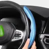 New 2 Halves Car Steering Wheel Cover 38cm 15inch Carbon Black Pink Blue Fiber Silicone Universal Steering Wheel Booster Cover Anti-Skid Accessories