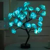 Decorative Flowers Wreaths LED Table Lamp Rose Flower Tree USB Night Lights Home Decoration Parties Xmas Christmas Wedding Bedroom Decor 230227