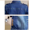 Giacche da donna Aggiungi cotone blu Cappotti basic da donna Autunno Denim Vintage Manica lunga Jeans larghi femminili Cappotto Capispalla per ragazze casualDonne