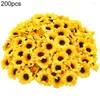 Fleurs décoratives 200 pièces fausse tête de fleur tournesols artificielle belle guirlande