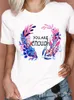 Kvinnor t skjortor val tryck t-shirt för lady söt t-shirt kvinnor kort ärm sommarkläder estetiska tees toppar femme skjorta 2023