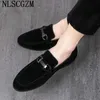 Chaussures habillées Designer Mocassins Hommes Mariage 2023 Daim Noir Italien Pour Zapatos Hombre Vestir Chaussures Homme