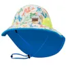 M562春の夏の赤ちゃん漫画オレンジ色の花hat通気性バケツ帽子子供の日焼け止め漁師の帽子