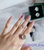 Clusterringen White Jade Fashion Gift Women Natural Gemstone Real Instelbare Ring 925 Silver Barved Designer Charms Charm Sieraden Gifts