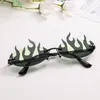 Sunglasses 1PC Trending Flame Double Lens Shaped Rimless Cosplay Halloween Eyewear Party Shades Accessories