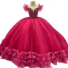 Wspaniała fuksja suknia balowa sukienki balowe frezowanie top fal specjalny OCN Tiul plus rozmiar maskarady słodkie sukienki imprezowe 326 326