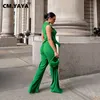 Женские брюки с двумя частями Cmyaya Set Set Seteverse Tops рубашки и широкий костюм для плиссированного спортивного костюма Sweet Cuit Fitness Green Outfit 230228