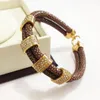 Bracelets porte-bonheur arrivée classique véritable 5mm marron Stingray Bracelet en cuir cristal pour hommes et femmes bijoux cadeau