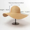 Wide Brim Hats Summer Solid Color Straw Hat Women Big Wide Brim Beach Hat Simple Foldable Travel Sun Hat Sunscreen UV Resistant Panama Sun Cap G230227