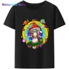 Herr t-shirts magiska svampar tshirt magi svamp buddha streetwear roliga svarta kläder män t shirt toppar tees hippie shrooms psykedelic 0301h23