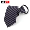 Nekbanden Pretieed Tie Zipper Neck Heren Skinny 7cm Zipper Ntralte Rood Zwart Blue Solid Color Business Style Business Pretied Neck Tie J230227