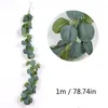 Decorative Flowers Artificial Leaf Branch Wedding Garland Car DIY Rattan For Home Decor 2023 Year Christmas Garden Decoration Plants