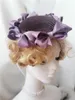 Berets Pink and Purple Bow Women Evening Party Cap Victorian Cosplay Средневековые шляпы Винтажные девушки Bohemia Цветочные панели