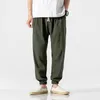 Men's Pants Chinese Style Harem Jogger Pants Men Cotton Linen Sweatpants Trousers Men Casual Lightweight Spring Summer Men Joggers 230228