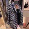 여자 양복 블레이저스 디자이너 정장 및 개척자 디자이너 가을 겨울 버튼 자카드 안감 싱글 가슴 두꺼운 스타일 코트 0z8k