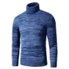 Men's Sweaters TFU Men Autumn Casual Mixed Color Cotton Fleece Turtleneck Sweater Pullovers Men Winter Fashion Warm Thick Sweater Men 230228