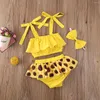 Set di abbigliamento 0-24 mesi Set di 3 pezzi per bambini piccoli vestiti per neonata top girasole pantaloncini gonne fascia abiti estivi