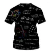 Heren t shirts wiskundige formule 3D print t-shirt mannen 2023 zomer o nek korte mouw T-tops tops mode stijl mannelijke kleding casual