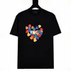 Designer T-skjorta Mens Streetwear Topps Womens Color Heart Print Clothing Couples T Shirts Storlek XS-L