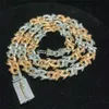 Newest Two Tone Diamond Sand Thorn Cuban Necklace VVS Moissanite Clasp Iced Out 925 Sterling Silver Cuban Link Chain