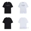 2023 Summer Lanvins Designer T-shirts Krótkie rękawki Krótkie rękawki Casual Women's Pure Cotton Hafdery Letter Active Sports T Shirts High Street Black White M5LSX2008NUS