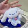 حيوانات محشوة 12 سم kuromi keychain kawaii anime cinnamoroll purin dog keychain لطيف أفخم دمية دمية e29