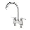 Bathroom Sink Faucets 4 Inch 304 Stainless Steel Lead Free Wash Basin Faucet Toilet Cold Mixer Tap Double Handle Holes